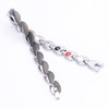 Magnetic Bracelet Novoa Women's Quad-Element Stainless Titanium Silver-Black Clovers
