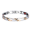 Magnetic  Bracelet Novoa Men's Quad-Element Titanium Rose Gold & Silver B234M
