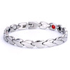 Magnetic Bracelet Novoa Women's Quad-Element Stainless Titanium Two-Tone Silver Clovers