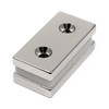 2"x1"x1/4" Neodymium Block Magnet w/ 2 #8 Countersunk Holes