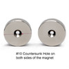 1-1/2" x 3/8" Neodymium Rare Earth Disc Magnet w/ #10 Countersink on Both Sides