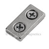 N42 Neodymium Block Magnet 1"x1/2"x1/8" with Countersunk Holes