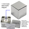 1 inch Rare Earth Cube Magnet in a Tin Box