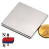 N45 Square Neodymium Magnet - 1.5 inch x 1.5 inch x 1/8 inch Rare Earth Block