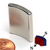 N42SH ARC Magnet OD2.0xID1.75xL1.0"x45 Degree Neodymium Magnet ID N Pole