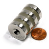 Side profile of N42 neodymium countersunk magnet 1 inch x 0.25 inch, ideal for arthritis relief and magnetic projects