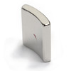 Technical blueprint dimensions for 45-degree neodymium arc segment magnet 1.5 OD x 1.25 ID