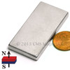 Strong N45 block magnet with dual holes, nickel coated, 28 lb pull