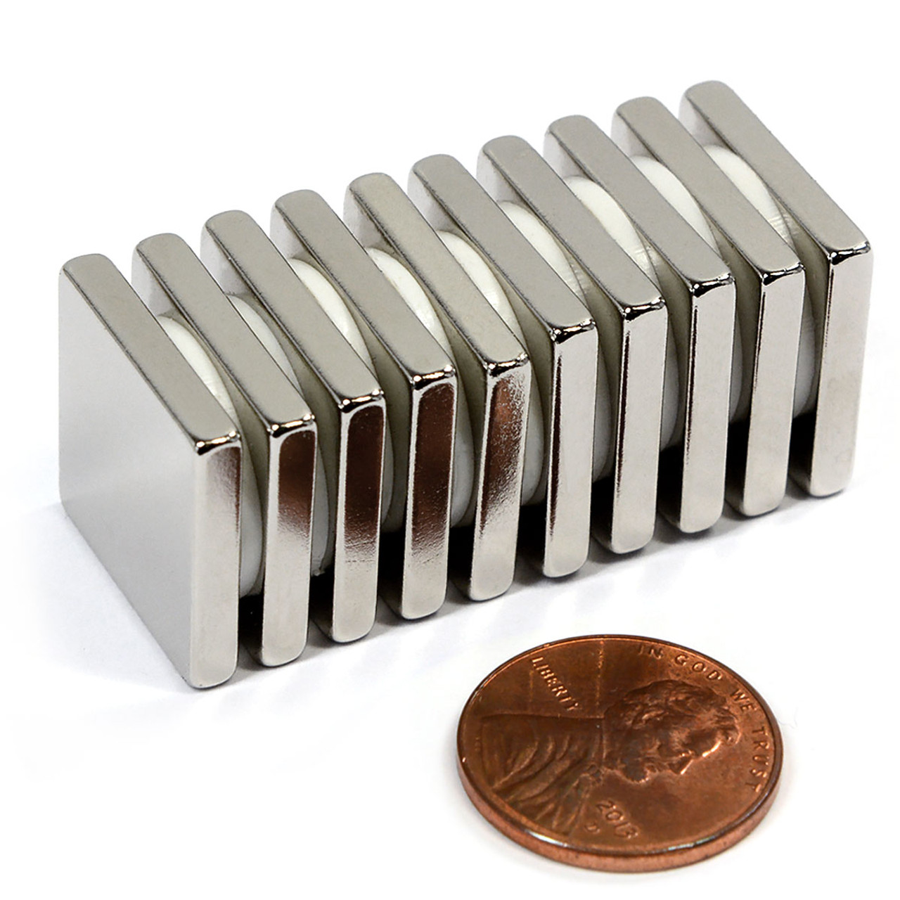 N52 Neodymium Rare Earth Block Magnet - 3/4 x 3/4 x 1/8