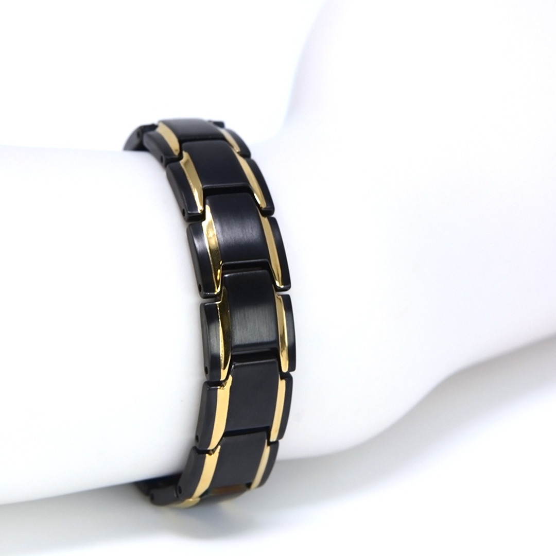 Magnetic bracelet jewelry Novoa Men's  Stainless  Gold Accents  B422JD