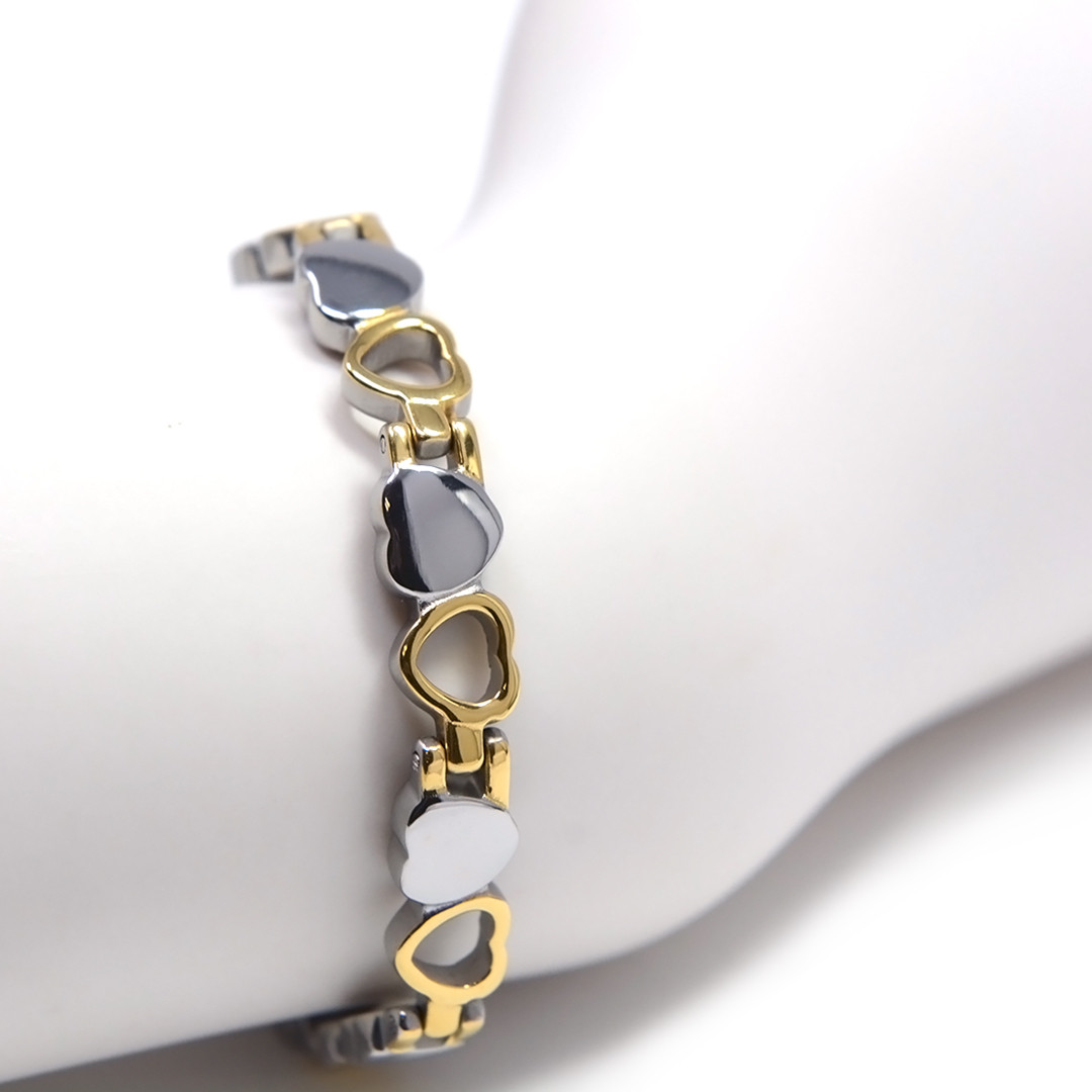 Magnetic bracelet Novoa Women 's Quad-Element Titanium Heart Magnetic Bracelet - 12,800 Gauss B185J