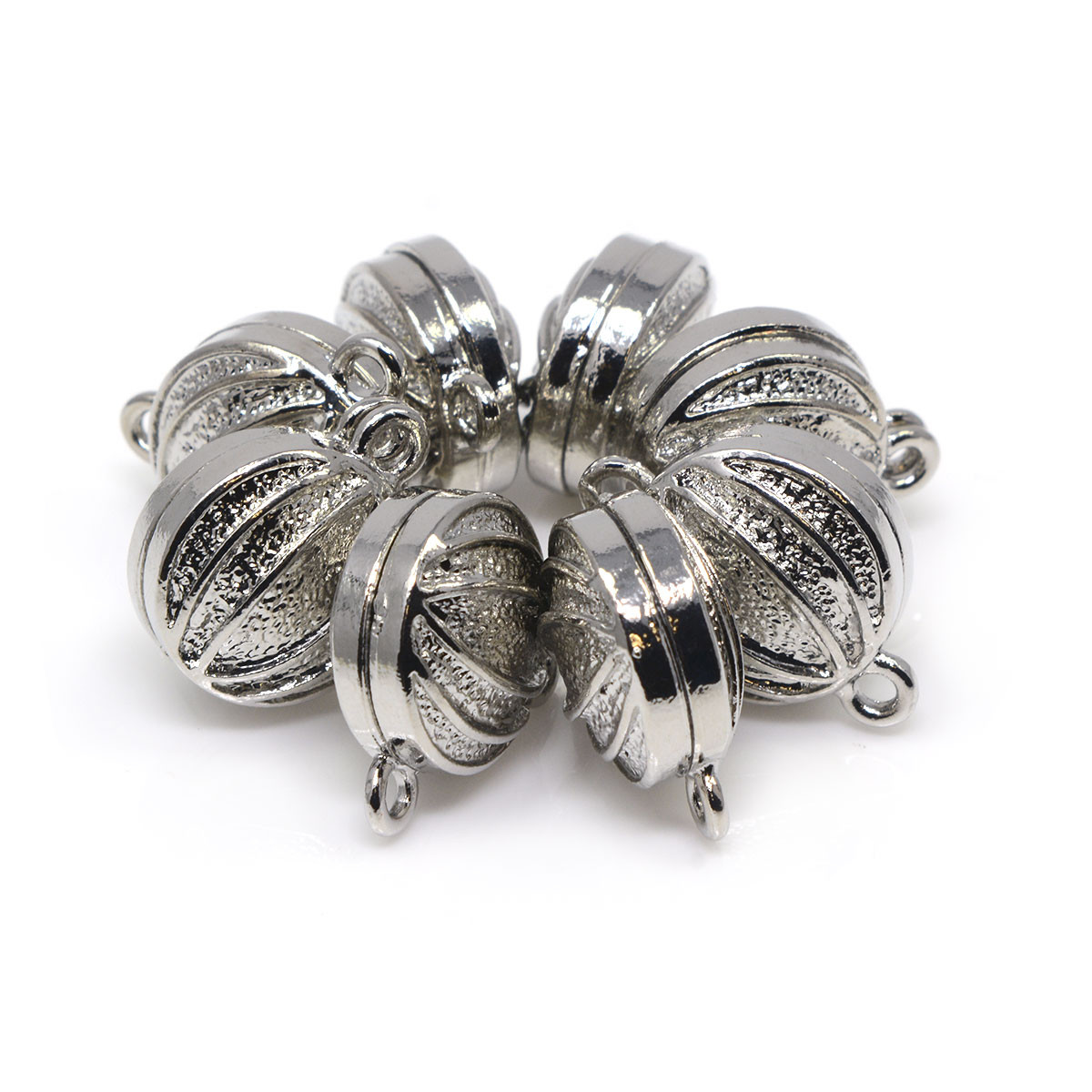 Large Silver Pumpkin Magnetic Bracelet Clasp Neodymium (CK-034)