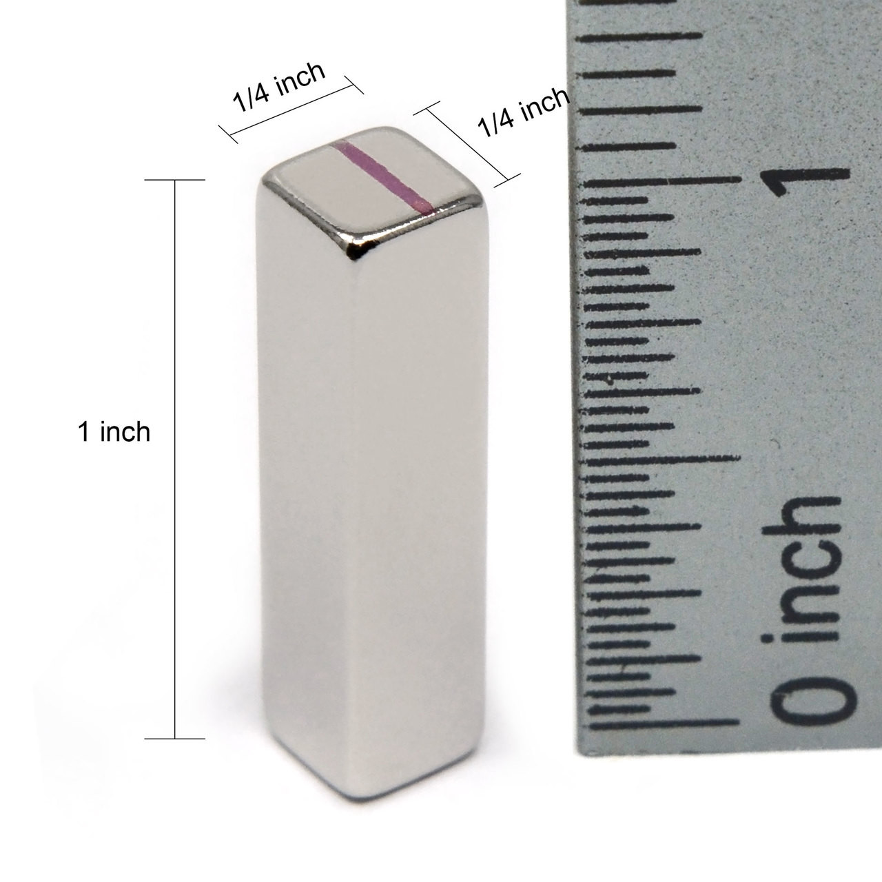 1/4"x1/4"x1" Neodymium Rare Earth Block Magnet
