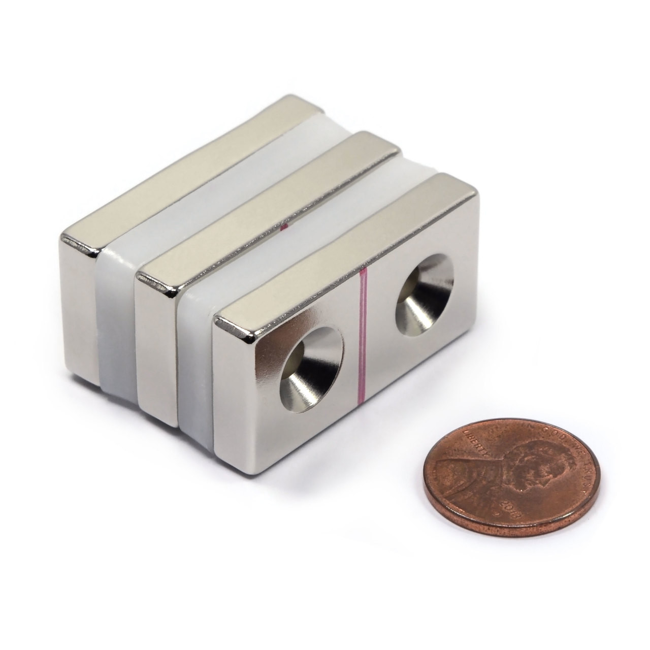 Neodymium Block Countersunk Magnet