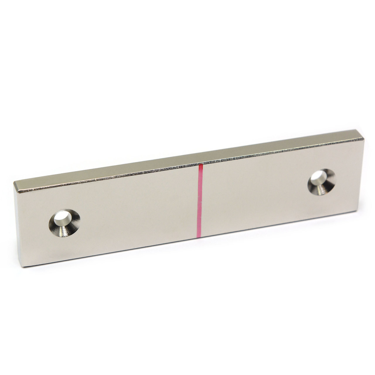 4"x1"x1/4" Neodymium Rare Earth Block Magnet with 2 countersunk holes