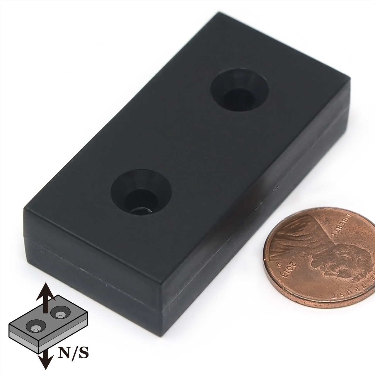 N52 Neodymium Block Magnet 2x1x1/2 Plastic Coated