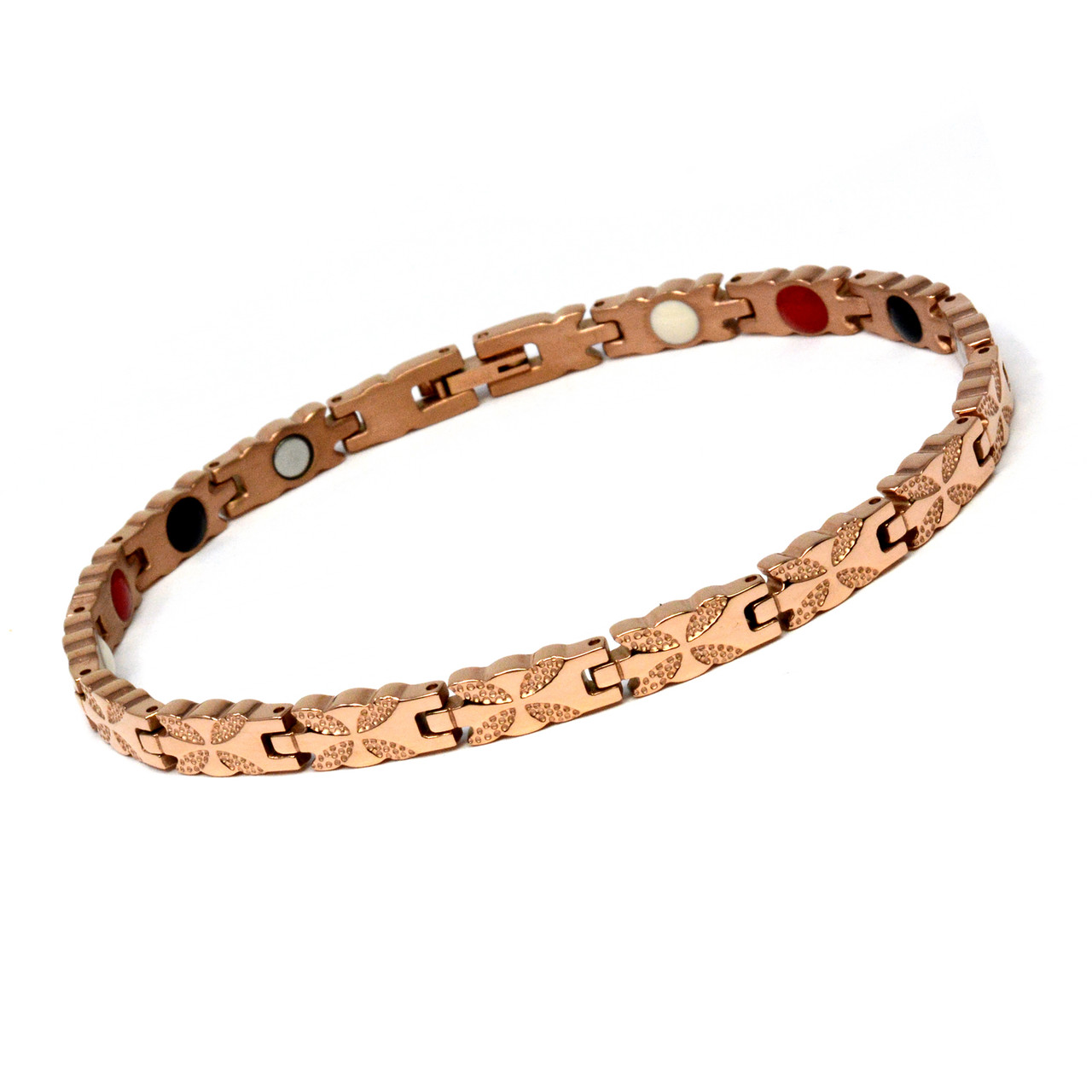 Magnetic Therapy Ankle Bracelet By Novoa, Women's Magnetic Ankle Bracelet in Rose Gold Two Tones