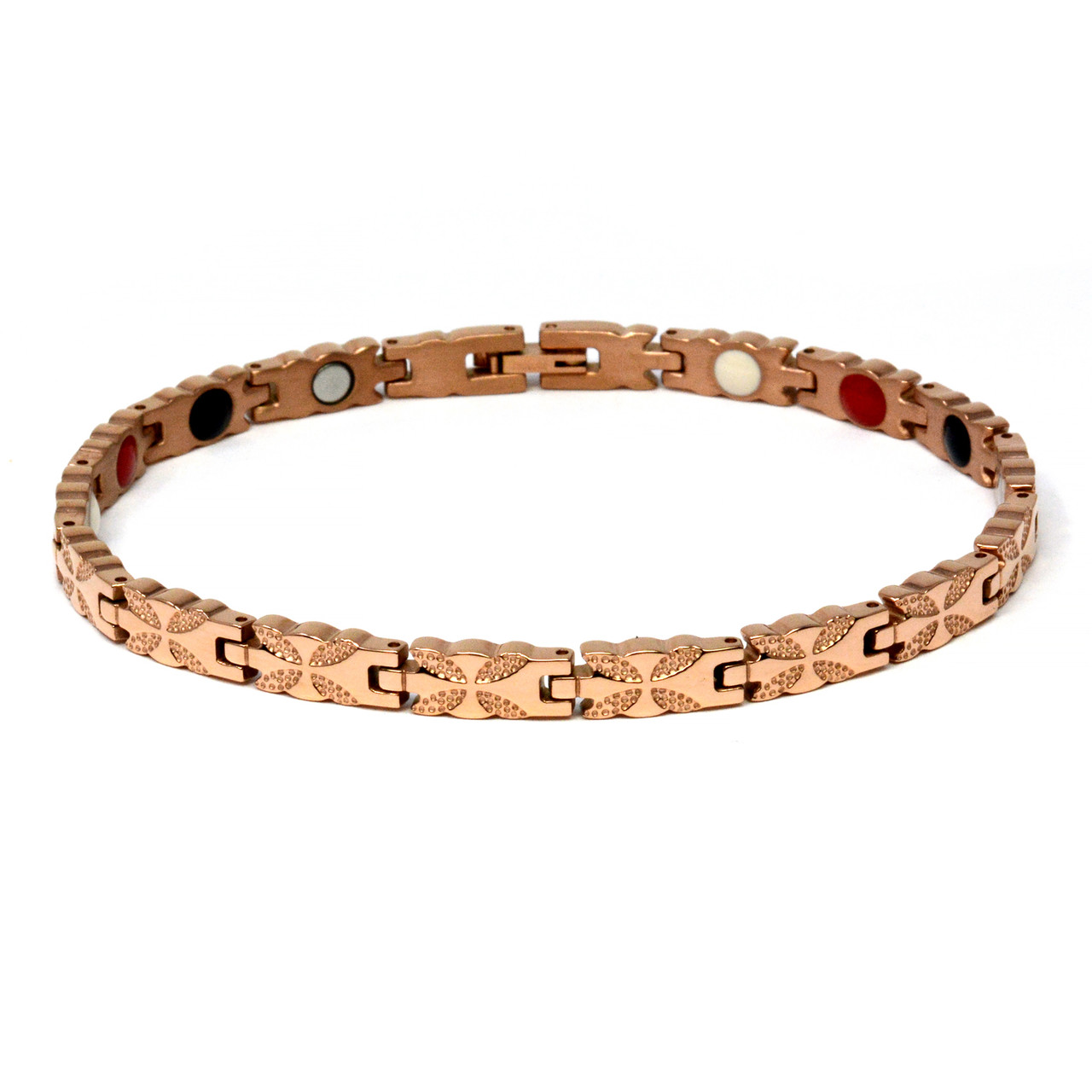 Magnetic Therapy Ankle Bracelet By Novoa, Women's Magnetic Ankle Bracelet in Rose Gold Two Tones