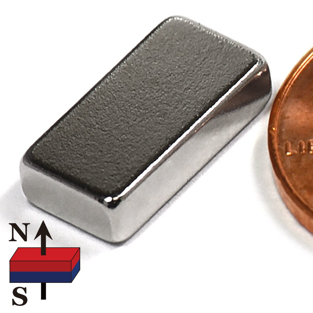 4 Pieces of 1x1/2x1/8 Inch Rare Earth Neodymium Block Magnet Grade N45 