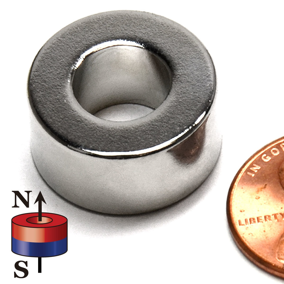 Neodymium Ring Magnet 3/4" OD x 3/8" ID x 3/8" Thick