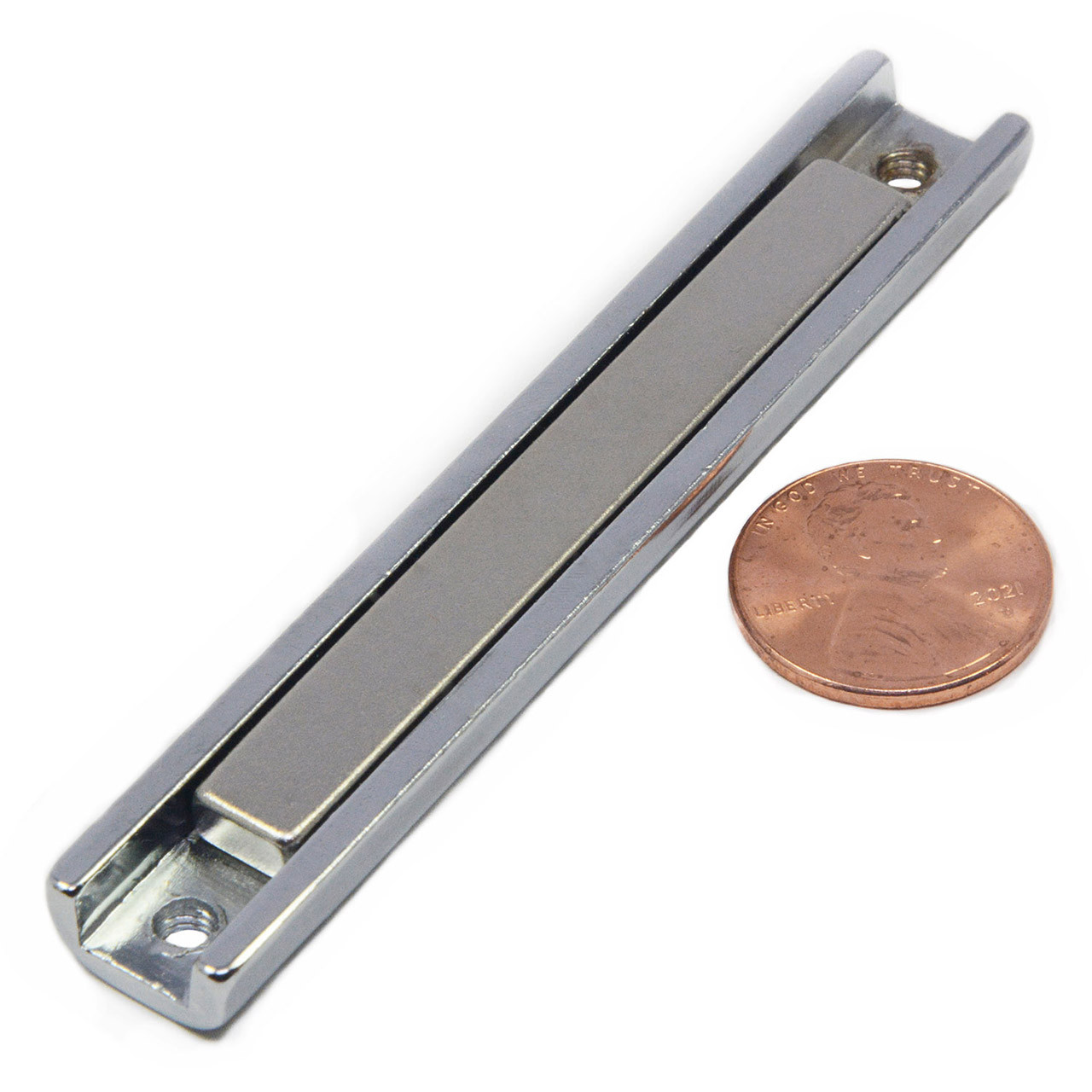 Neodymium Channel Magnet Threaded Holes 3.25"