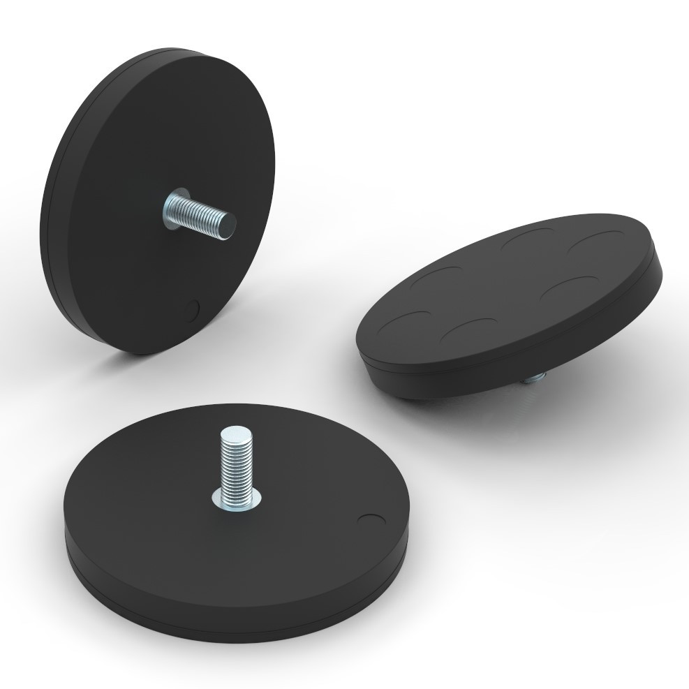 Rubber Coated Neodymium Pot Magnet with Threaded Rod