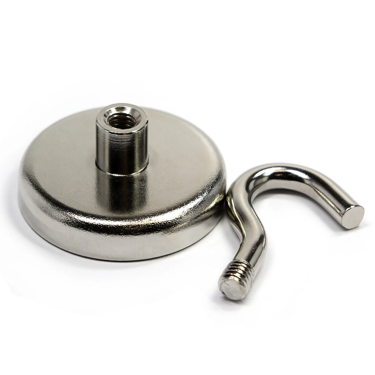disassembled view of 99 lb magnetic hook steel cup base