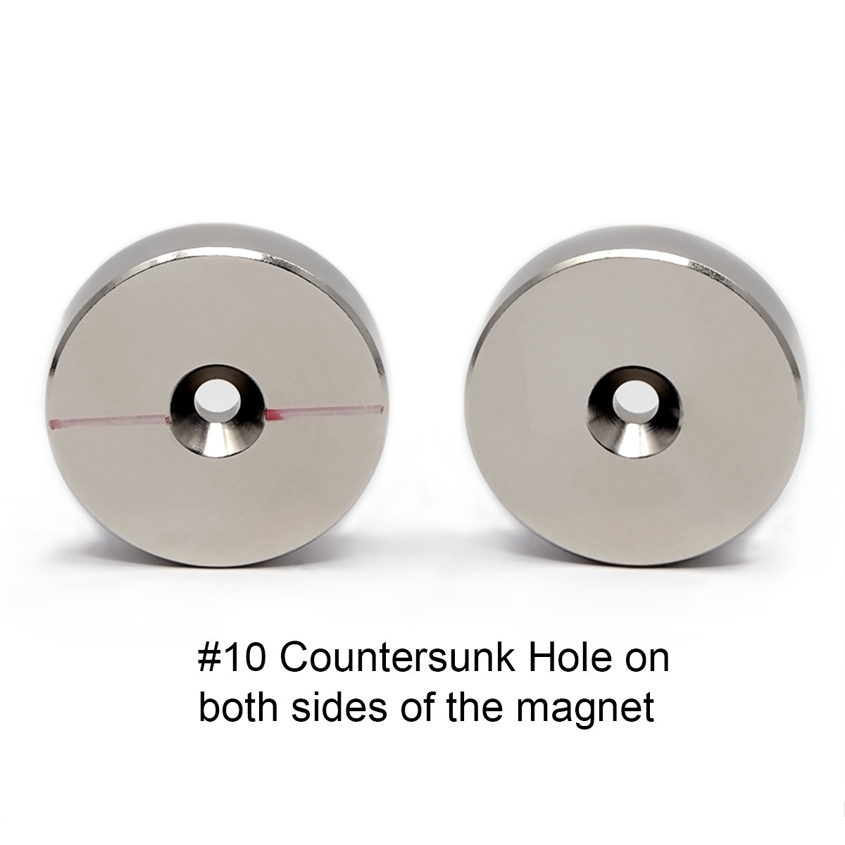 1-1/2" x 3/8" Neodymium Rare Earth Disc Magnet w/ #10 Countersink on Both Sides