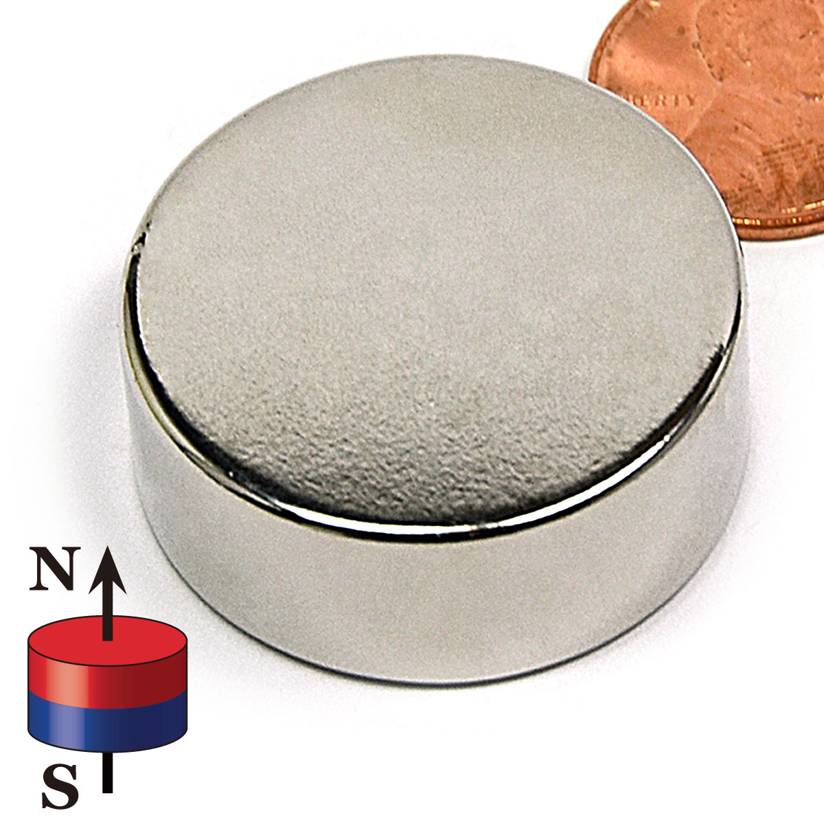 N52 neodymium disc magnet 1.25x1/2 inch