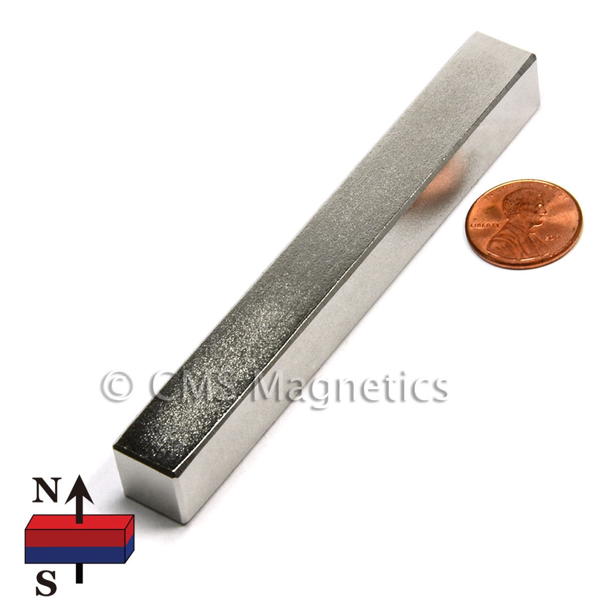 N45 Neodymium Bar Magnet, 74 LB Pull, 4x1/2x1/2 Inch | Ultra