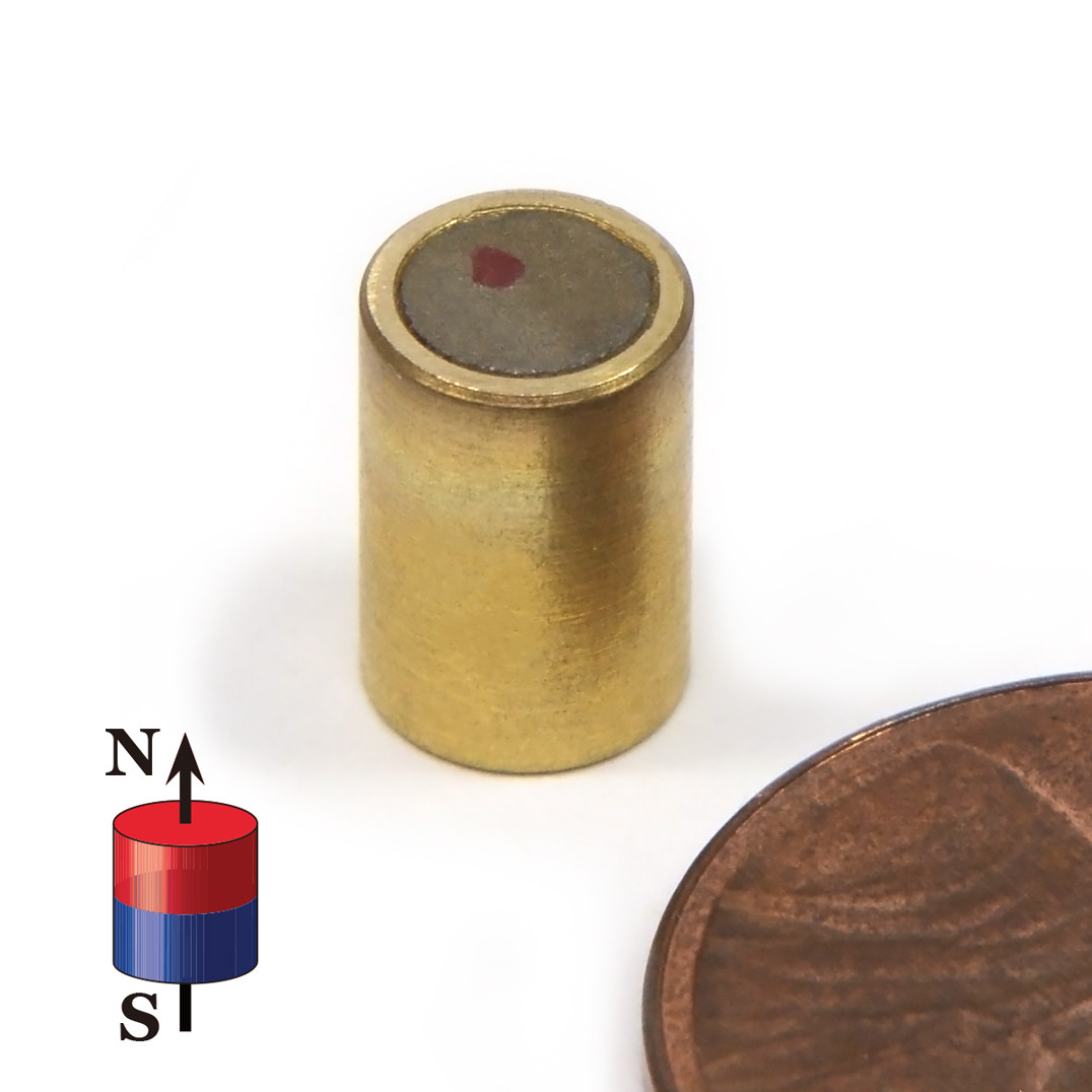 Samarium Cobalt Cylinder Magnet 1/4"x3/8" with 3 LB Pull Force