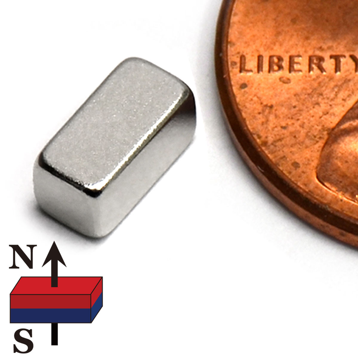 N52 Neodymium Bar Magnet 1/4"x1/8"x1/8" with Strong Pull