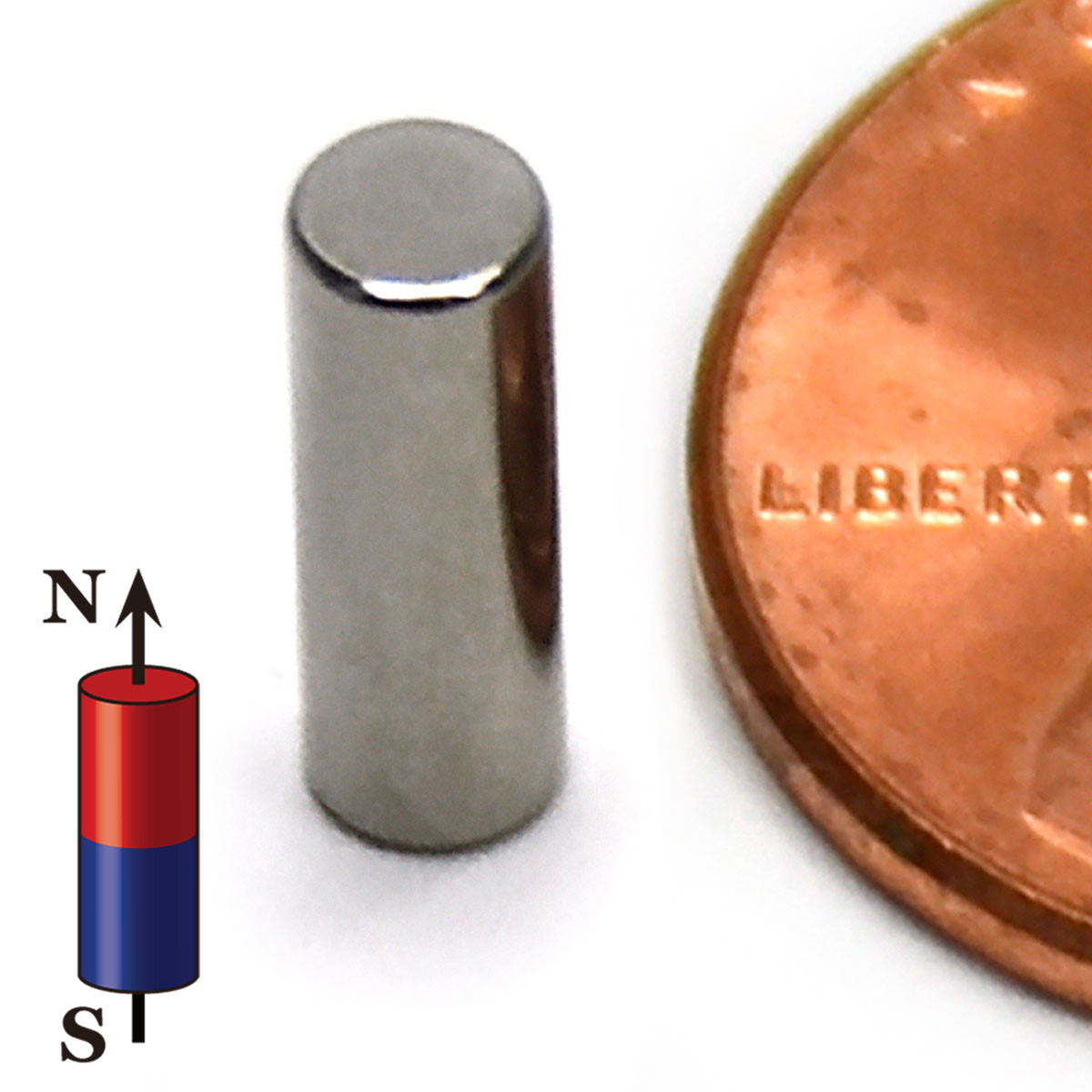 N52 neodymium cylinder magnet 1/8x3/8 2 LB pull high-grade small rare earth magnet for versatile use