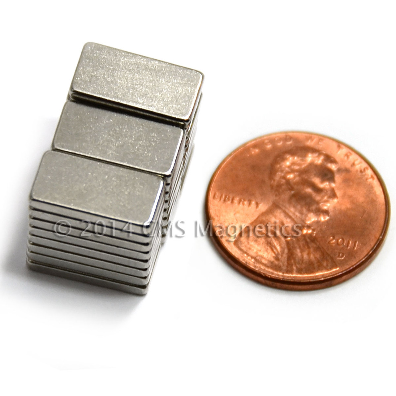 N42 Neodymium Cube Magnet - 3/16 in. x 3/16 in. x 3/16 in. thick - 2.2lbs  Pull