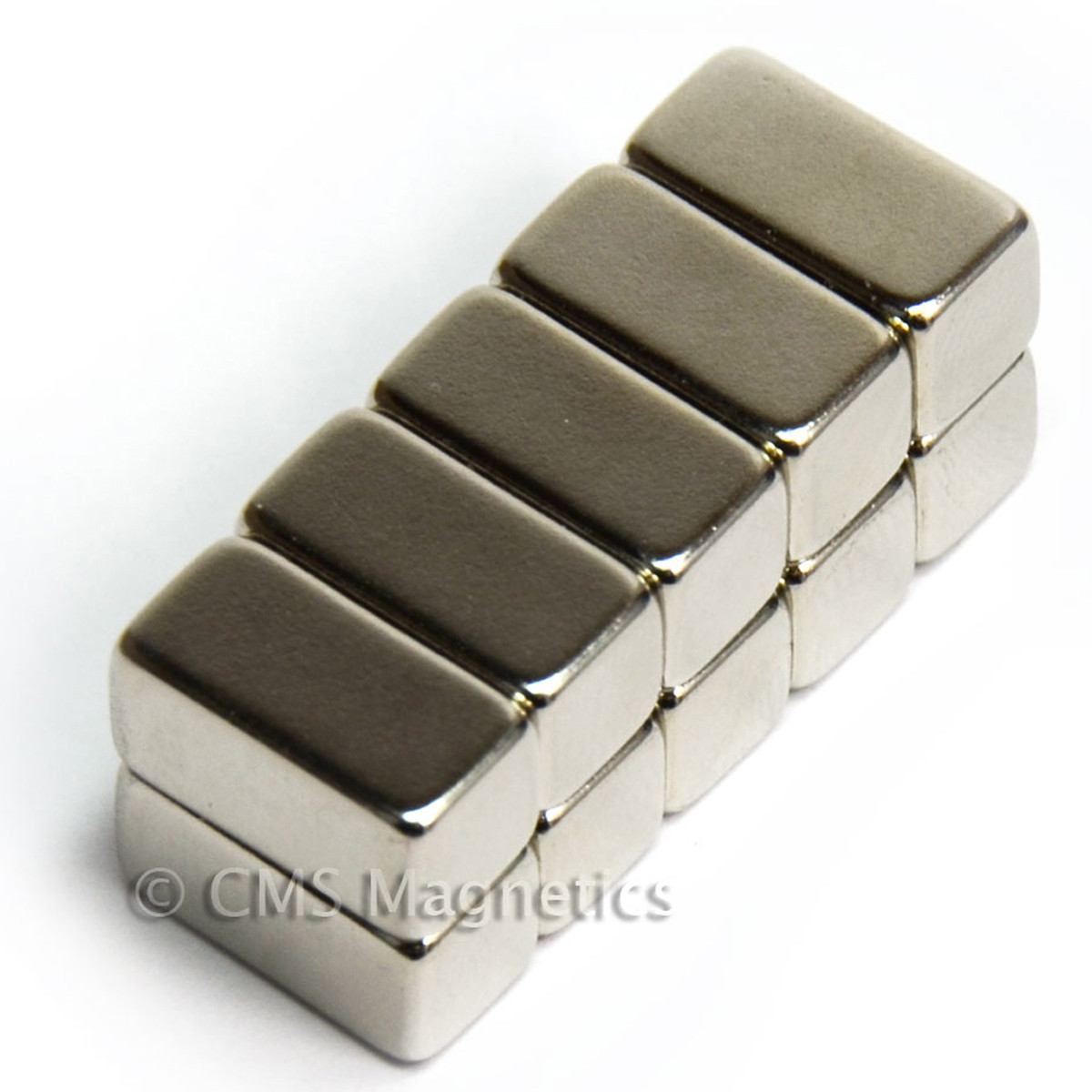Dimensional diagram of N45 neodymium block magnet 1/2"x1/4"x1/4", ideal for heavy-duty rare earth magnet applications