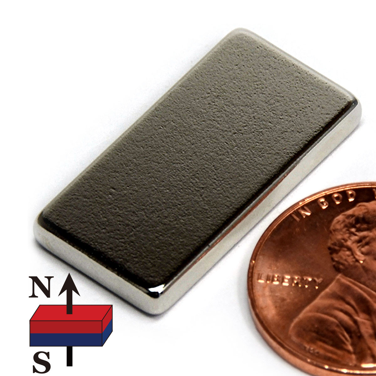 N45 neodymium block magnet 1x1/2x1/8 inch