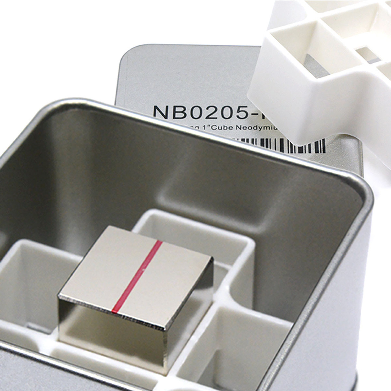 1 inch Neodymium Cube Magnet in a Tin Box