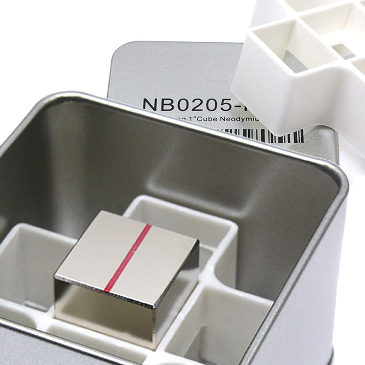 Neodymium magnet safety warning illustration with handling precautions