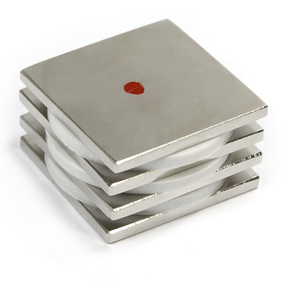 N45 Square Block Magnets with protective plastic spacers for safe handling