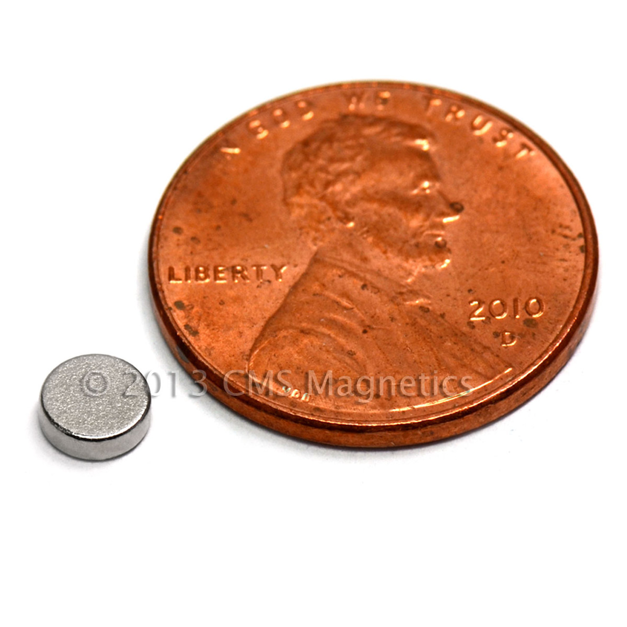 N45 Neodymium Disc Magnet 3/16"x1/16" with 1.09 LB Pull