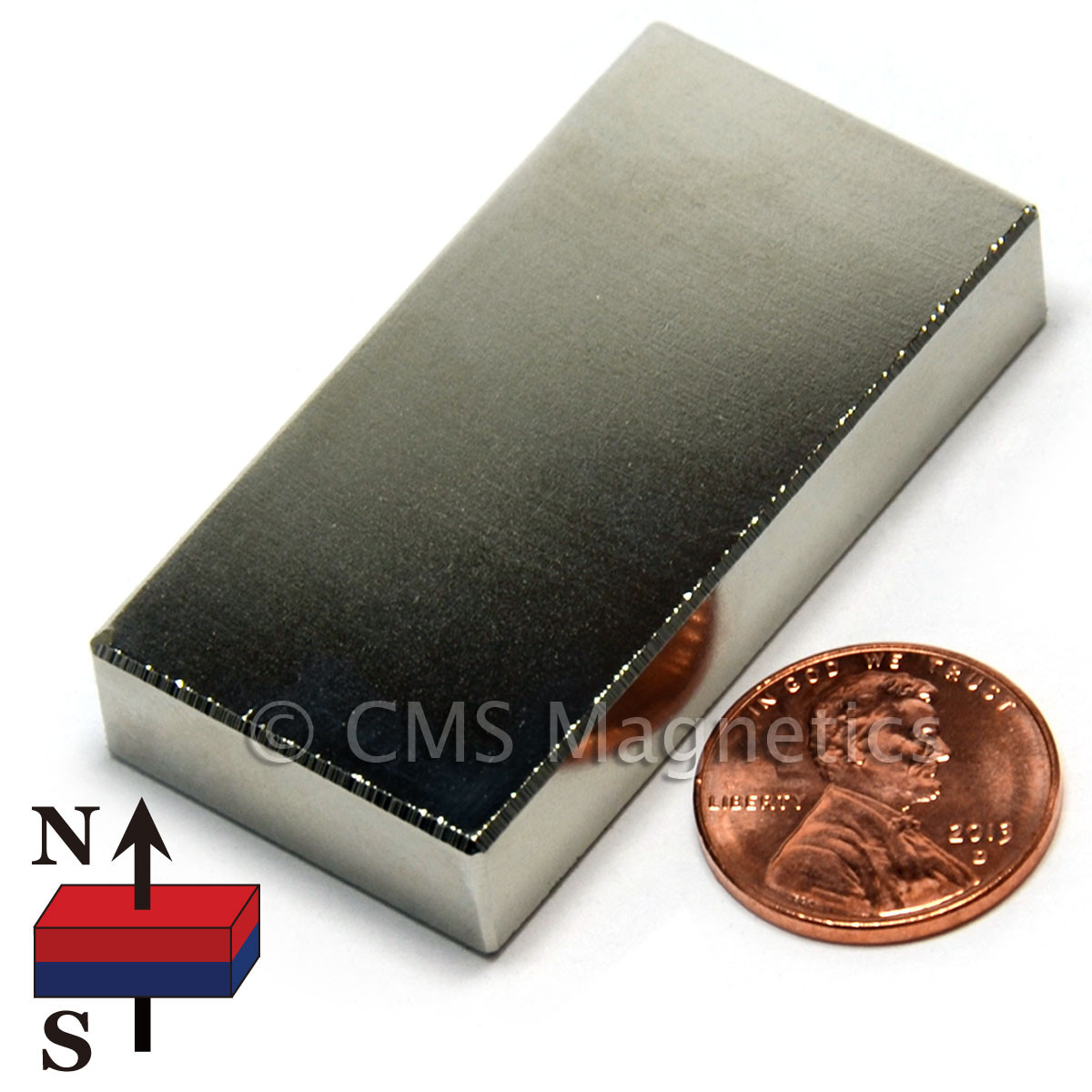 2x1x3/8" Block Neodymium Magnet