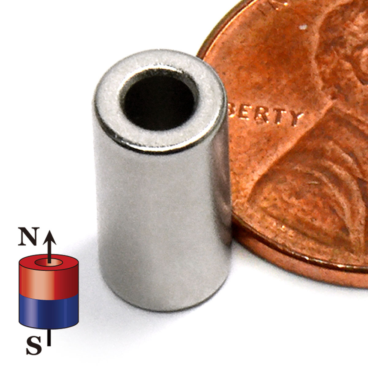 N45 Neodymium Ring Magnet 1/4x1/8x1/2