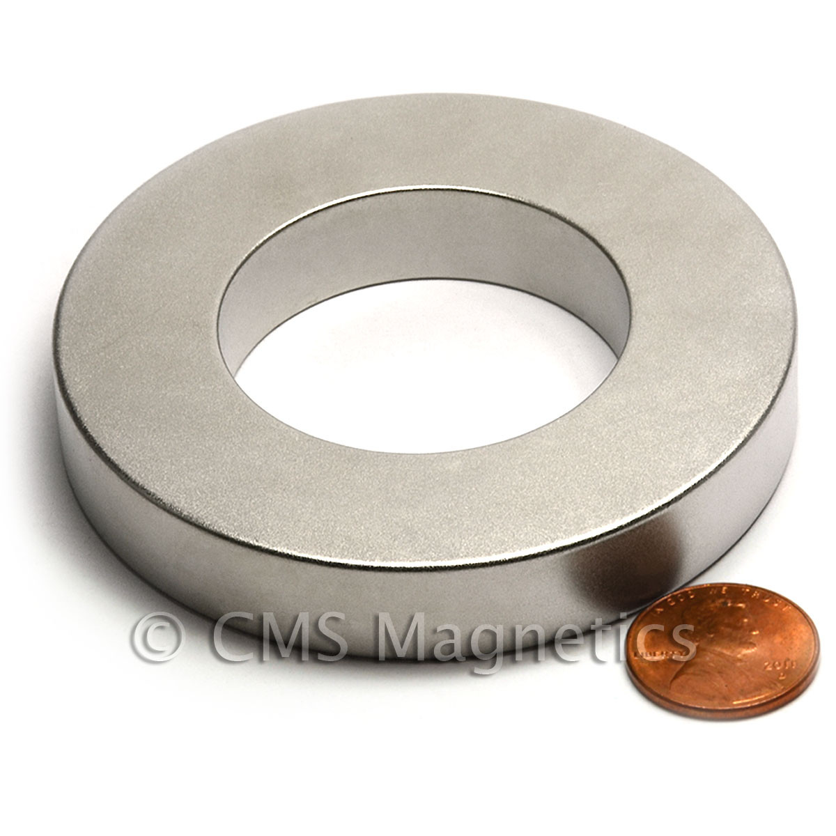 High-strength N42 neodymium ring magnet 3 inch OD x 1/2 inch thick for motors generators and holding applications