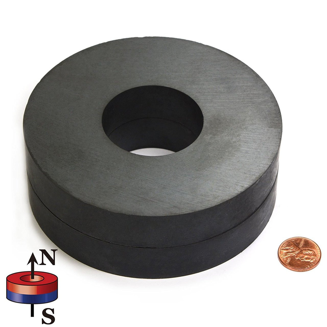 Ring Magnet OD 115 X ID 45 X 20mm Ceramic Magnet Grade 8 Hard Ferrite Magnet