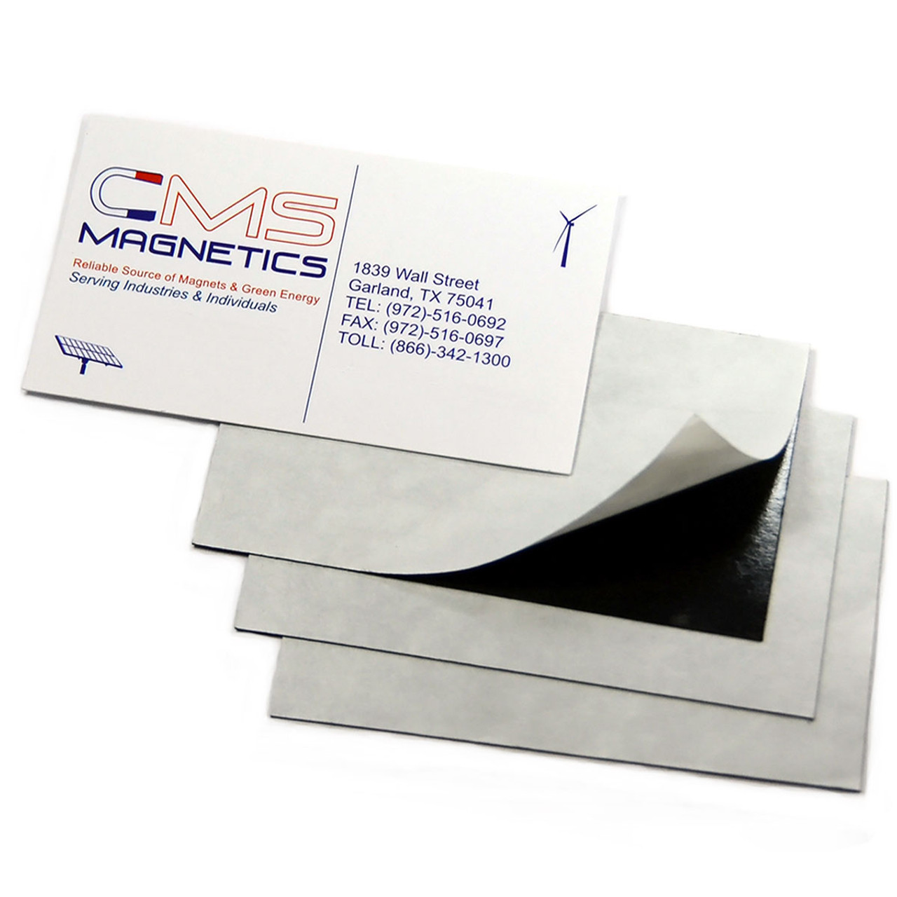 Business Card Magnet Flexible with Adhesive 30mil Thick - 1000 Count