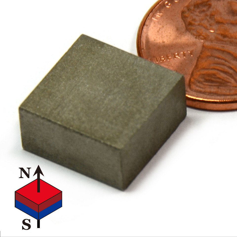 Block SmCo Magnets SmCo Magnets Block 1/2X1/2X1/4" Samarium Cobalt Magnets 608 F Temperature