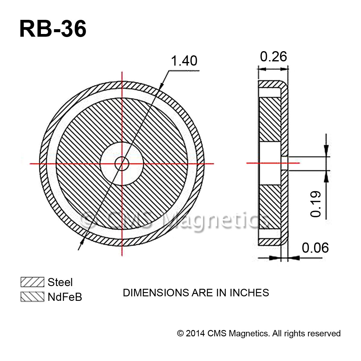 Durable Ferrite Pot Magnets, 1.4 Inch Diameter
