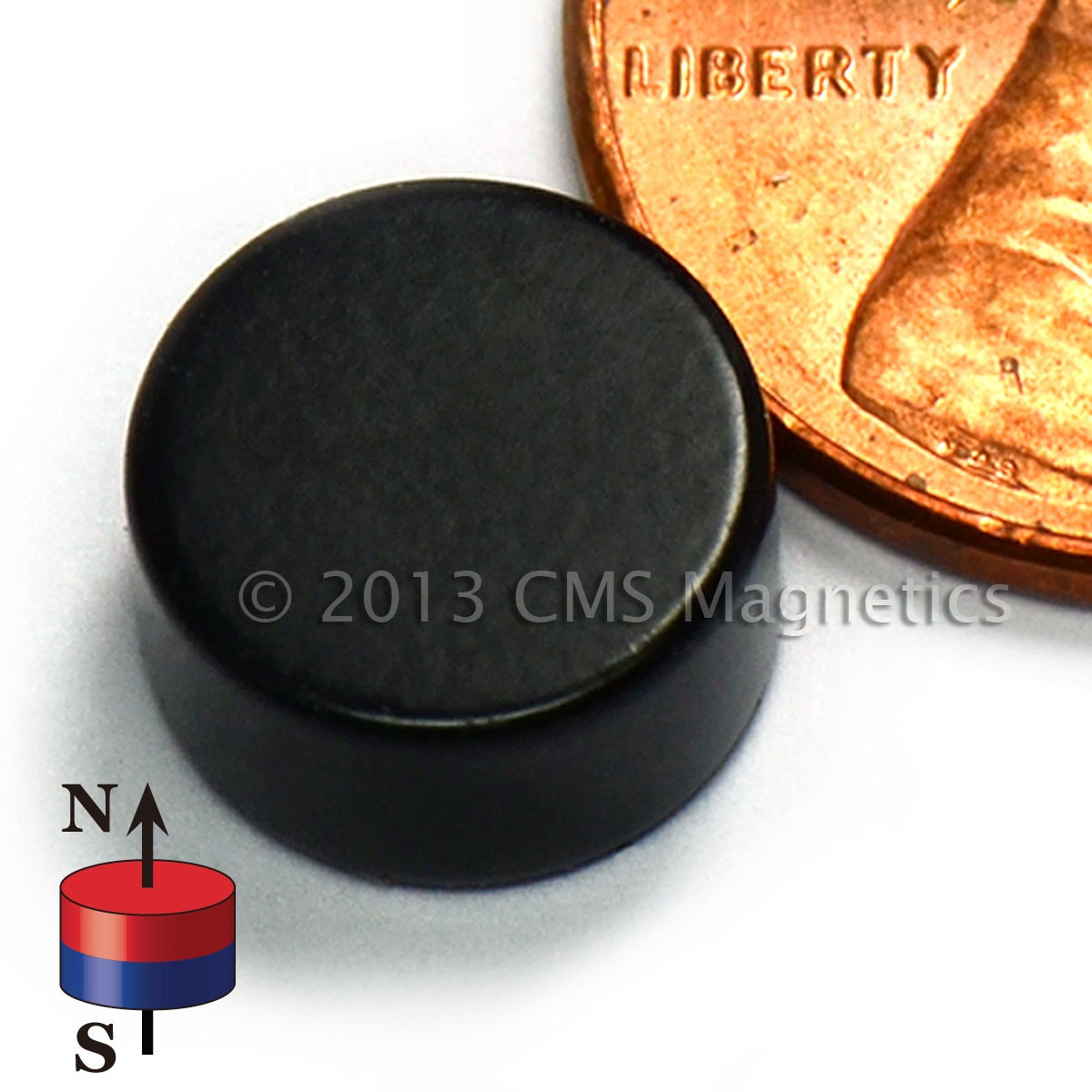 N42 neodymium disc magnet 3/8 x 1/5 epoxy coated