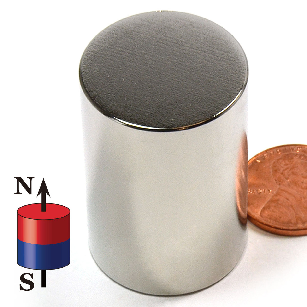 N52 neodymium cylinder magnet 1x1.5 inch
