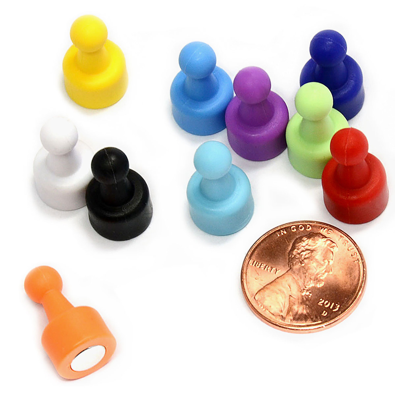 Magnetic Pushpins 24-Pack | Strong Fridge & Whiteboard Push Pin Magnets |  Assorted Colors